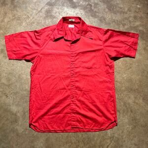 Vintage 70s Andhurst Crimson Red Button Up Shirt
